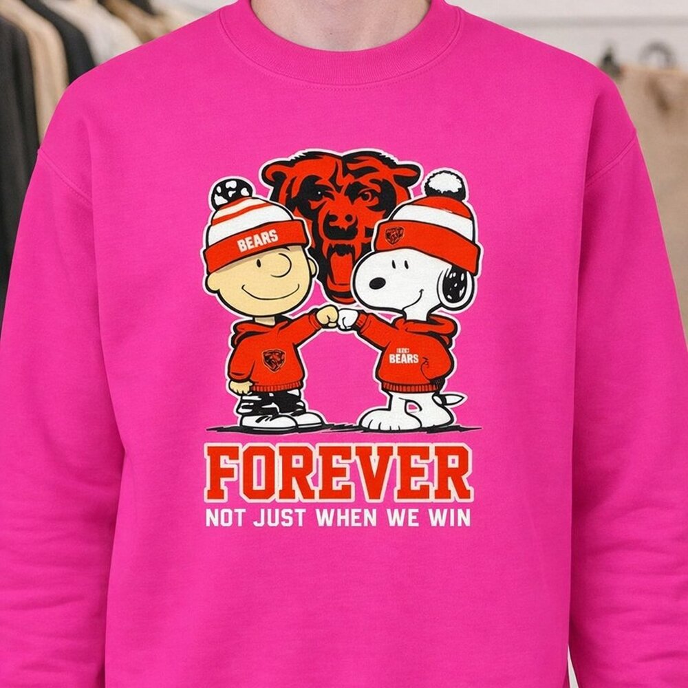 Chicago Bears Charlie Brown and Snoopy Forever Not Just When We Win Sweatshirt 2